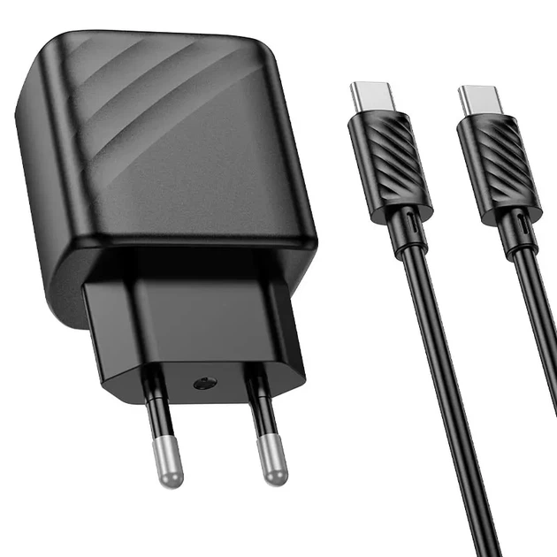 Зарядне HOCO CS23A PD30W QC3.0 1USB 1Type-C з кабелем Type-C чорне - изображение 5