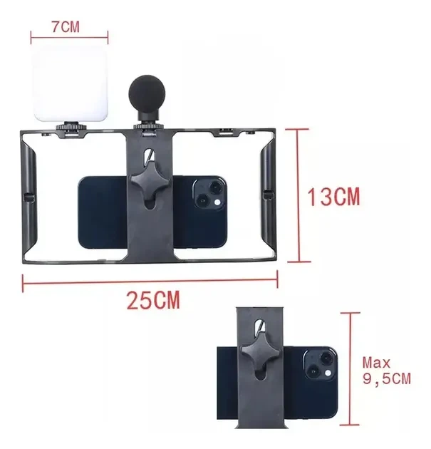 Комплект для блогинга Video Making Kit AY49X с микрофоном и светом для смартфонов с качественным звуком и LED-подсветкой - изображение 2