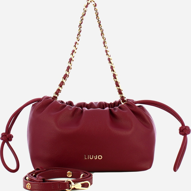 Сумка крос-боді через плече жіноча зі штучної шкіри маленька Liu Jo AF5132E0058 91726 Бордова (800070345570) - зображення 4