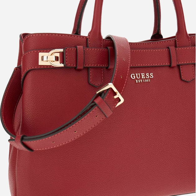 Сумка крос-боді через плече жіноча зі штучної шкіри середня Guess Gregoria HWBG8546070 Бордова (800070344394) - зображення 3
