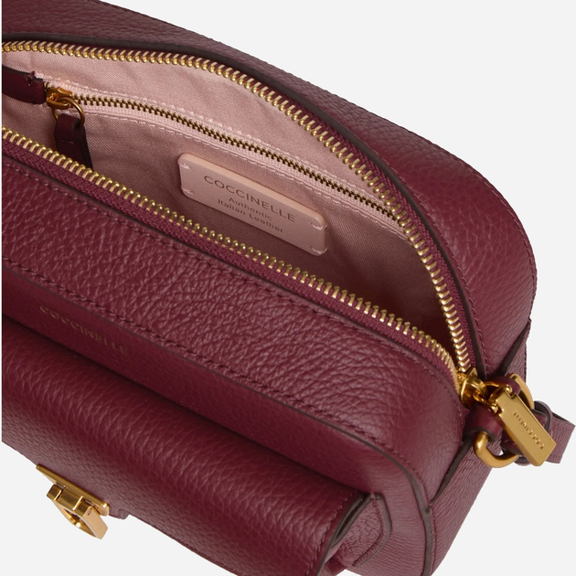 Torebka crossbody damska ze skóry naturalnej mała Coccinelle Beat E1MF6150201 R52 Bordowa (800070346004) - obraz 4