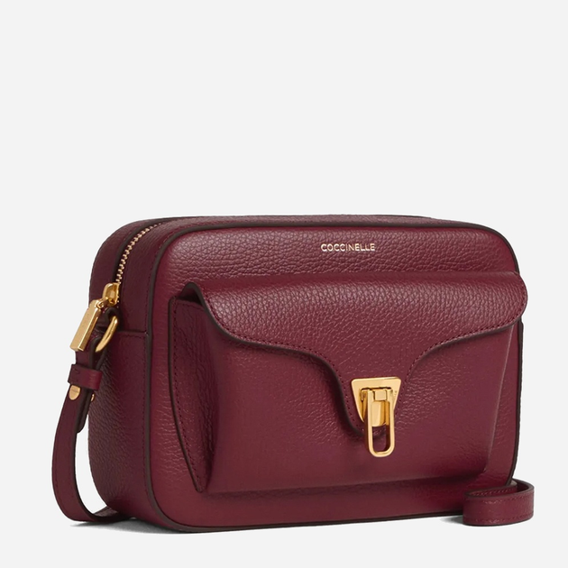Torebka crossbody damska ze skóry naturalnej Coccinelle Beat E1MF6150601 R52 Bordowa (800070346006) - obraz 2