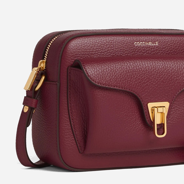 Torebka crossbody damska ze skóry naturalnej Coccinelle Beat E1MF6150601 R52 Bordowa (800070346006) - obraz 3