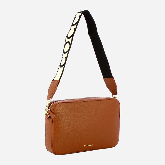 Torebka crossbody damska ze skóry naturalnej mała Coccinelle Tebe E5MN5520101 W11 Brązowa (800070345983) - obraz 3