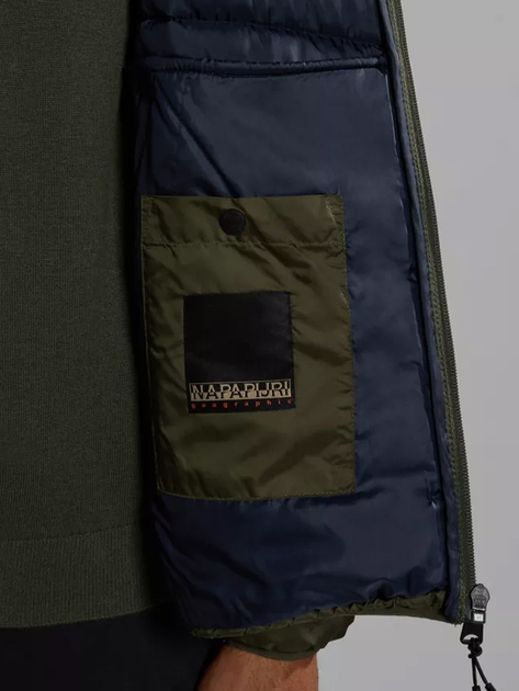 Kurtka przejściowa męska z kapturem Napapijri Aerons NP0A4GJOGE41005 M Zielona (800070311915) - obraz 7