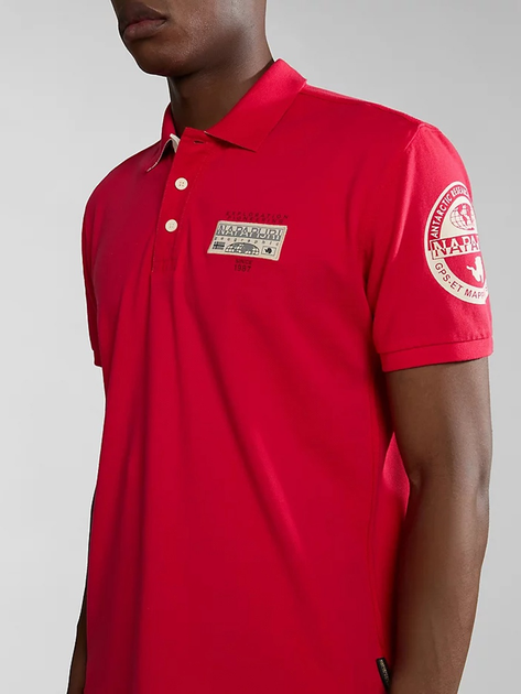 Поло довге чоловіче Napapijri E-Amundsen NP0A4H6AR251 2XL Червоне (800070320828) - зображення 4