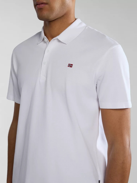 Koszulka polo męska Napapijri Ealis NP0A4H8B0021 S Biała (800070320850) - obraz 4