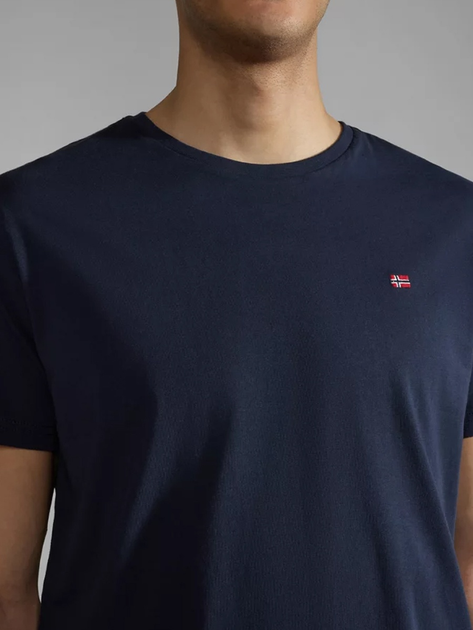 Футболка бавовняна довга чоловіча Napapijri Salis NP0A4H8D1761 L Темно-синя (800070311971) - зображення 4