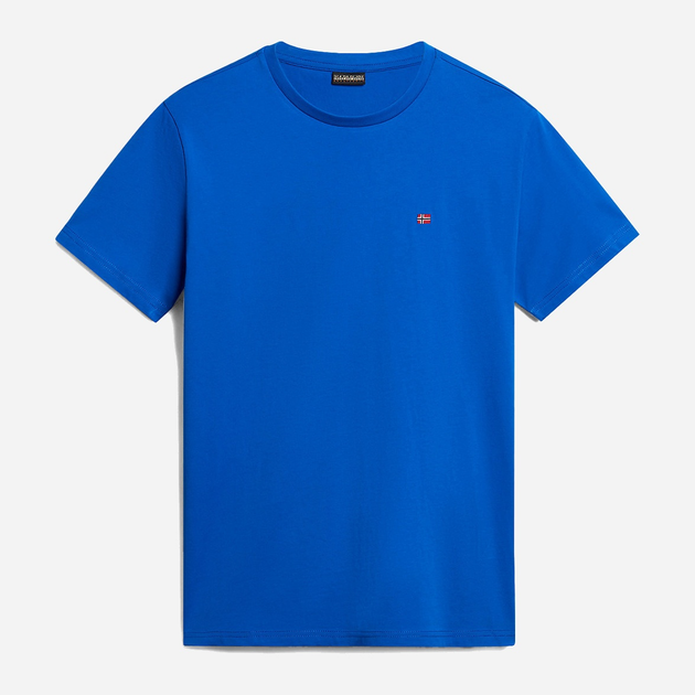 Футболка бавовняна довга чоловіча Napapijri Salis NP0A4H8DB2L1 L Синя (800070320865) - зображення 4