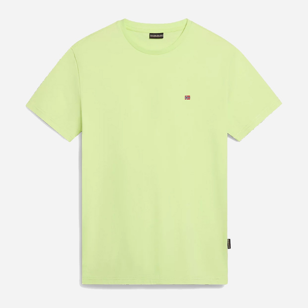 Футболка бавовняна довга чоловіча Napapijri Salis NP0A4H8DY1I1 S Лаймова (800070320868) - зображення 4