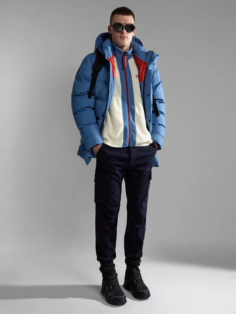 Bluza męska rozpinana streetwear polarowa Napapijri T-Anderby NP0A4HDRNS51002 L Biała (800070311986) - obraz 3