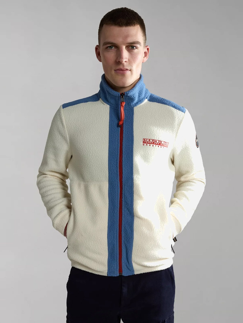 Толстовка на флісі на блискавці чоловіча Napapijri T-Anderby NP0A4HDRNS51002 S Біла (800070311988) - зображення 1