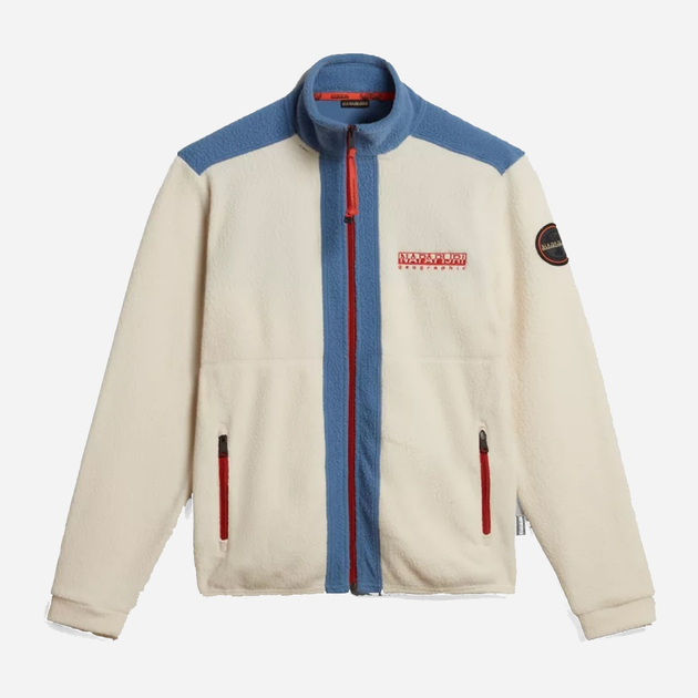 Bluza męska rozpinana streetwear polarowa Napapijri T-Anderby NP0A4HDRNS51002 M Biała (800070311987) - obraz 5