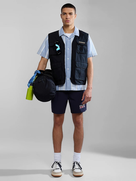 Сорочка бавовняна літня чоловіча Napapijri G-Tulita NP0A4HQ182S1 XL Синя (800070320928) - зображення 3