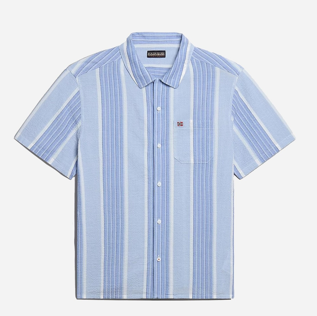 Сорочка бавовняна літня чоловіча Napapijri G-Tulita NP0A4HQ182S1 XL Синя (800070320928) - зображення 5