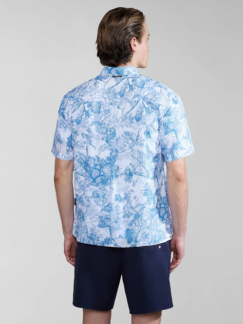 Сорочка бавовняна літня чоловіча Napapijri G-Ronge NP0A4HX1F5Z1 L Блакитна (800070320994) - зображення 2