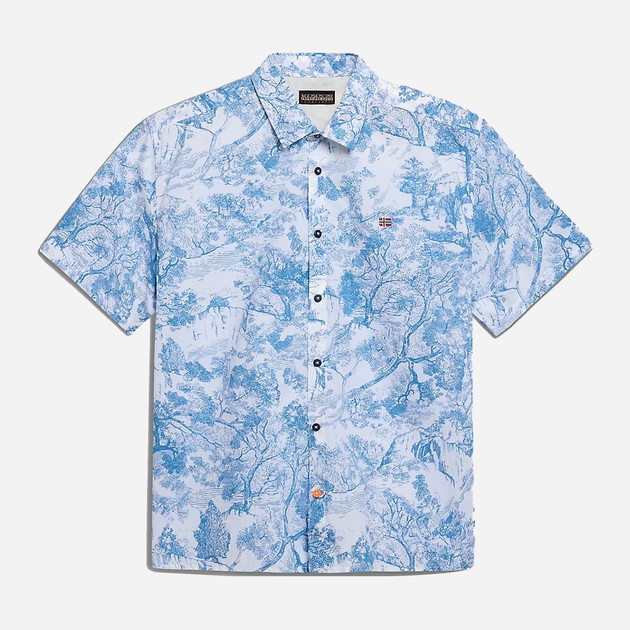 Сорочка бавовняна літня чоловіча Napapijri G-Ronge NP0A4HX1F5Z1 XL Блакитна (800070320995) - зображення 5