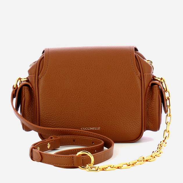 Torebka crossbody damska ze skóry naturalnej mała z łańcuszkiem Coccinelle Campus E1RFF550101 W11 Brązowa (800070346013) - obraz 2