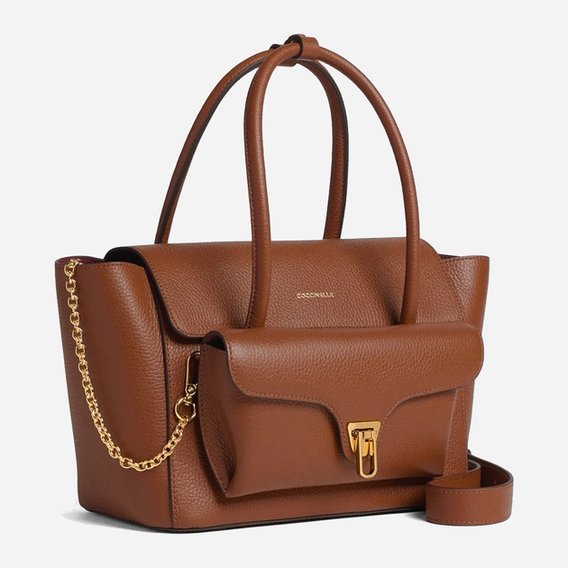 Torebka damska ze skóry naturalnej z łańcuszkiem Coccinelle Double E1T8A180201 W11 Brązowa (800070345952) - obraz 2