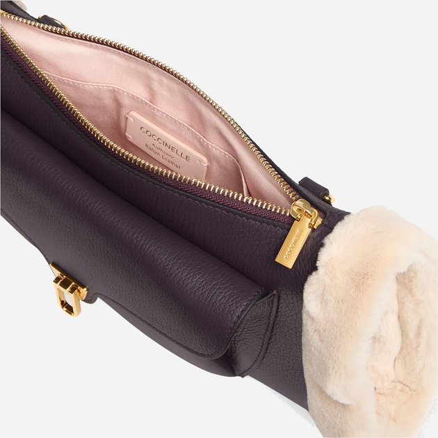 Torebka crossbody damska ze skóry naturalnej Coccinelle Beat E1TDK150101 644 Fioletowa (800070345956) - obraz 4