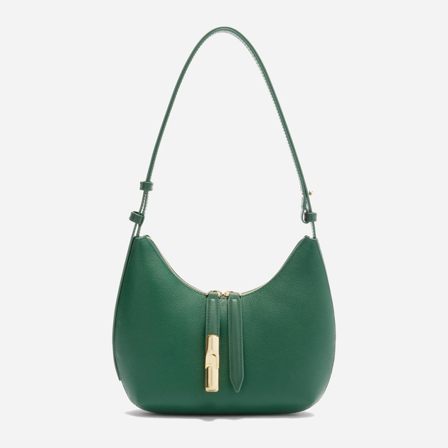 Сумка багет жіноча з натуральної шкіри маленька Furla Goccia WB01500BX33534282S1007 Зелена (800070349613) - зображення 1