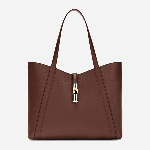 Сумка шопер жіноча з натуральної шкіри середня Furla Goccia WB01788BX33532460S1007 Темно-коричнева (800070349553) - зображення 1