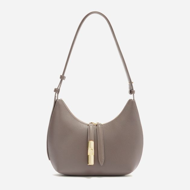 Сумка багет жіноча з натуральної шкіри маленька Furla Goccia WB01500BX33534283S1007 Сіра (800070349437) - зображення 1