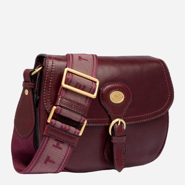 Torebka crossbody damska ze skóry naturalnej mała na szerokim pasku The Bridge Isadora 045315D3 YF Bordowa (800070346573) - obraz 4