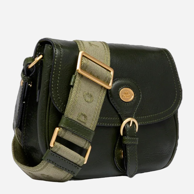 Torebka crossbody damska ze skóry naturalnej mała na szerokim pasku The Bridge Isadora 045315D3 I2 Zielona (800070346572) - obraz 4