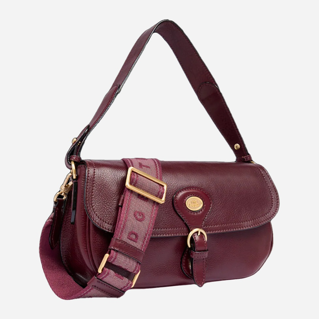 Torebka crossbody damska ze skóry naturalnej na szerokim pasku The Bridge Isadora 045325D3 YF Bordowa (800070346575) - obraz 4