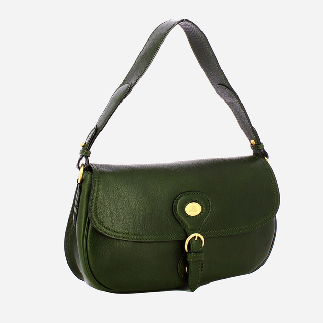 Torebka crossbody damska ze skóry naturalnej na szerokim pasku The Bridge Isadora 045325D3 I2 Zielona (800070346574) - obraz 2