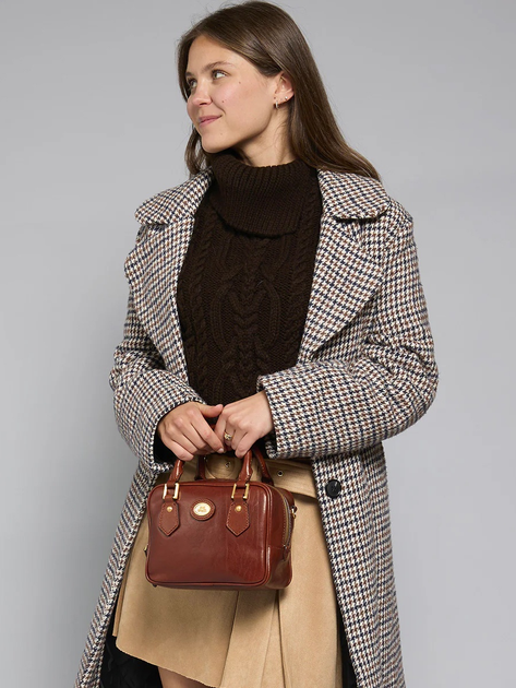 Torebka crossbody damska ze skóry naturalnej mała The Bridge Stodo 04540501 14 Brązowa (800070346578) - obraz 7