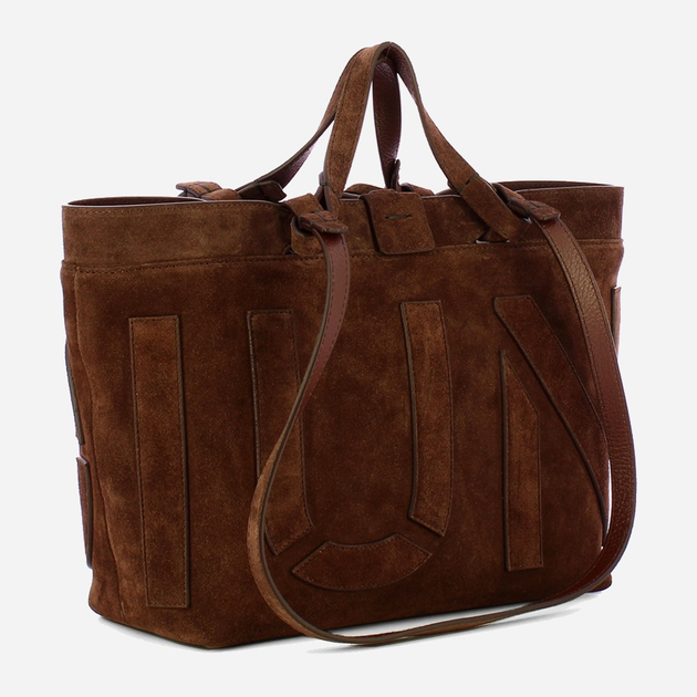 Torebka shopper ze skóry naturalnej Iuntoo Sibilla 191303 Ciemnobrązowa (800070346769) - obraz 3