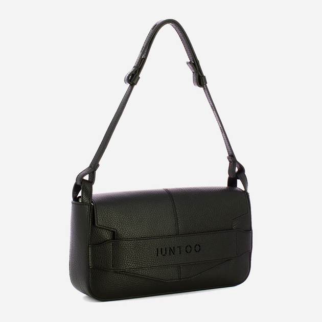 Torebka bagietka damska ze skóry naturalnej Iuntoo Silvia 196001 Czarna (800070346776) - obraz 3