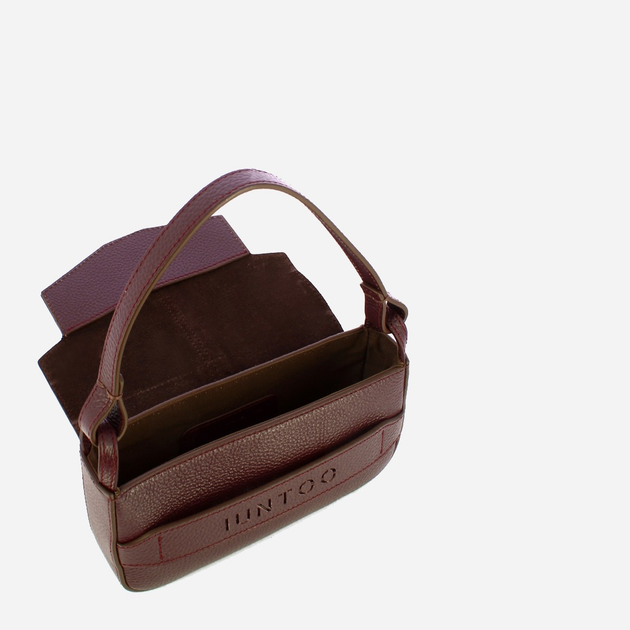 Torebka bagietka damska ze skóry naturalnej mała Iuntoo Silvia 196003 Bordowa (800070346777) - obraz 5