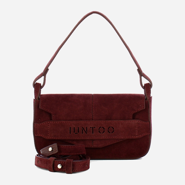 Torebka bagietka damska ze skóry naturalnej mała Iuntoo Silvia 196103 Bordowa (800070346782) - obraz 4
