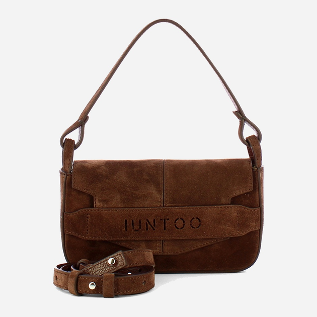 Torebka bagietka damska ze skóry naturalnej mała Iuntoo Silvia 196103 Ciemnobrązowa (800070346783) - obraz 4