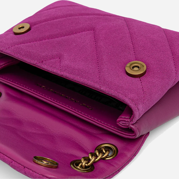 Сумка крос-боді через плече жіноча з натуральної шкіри маленька Kurt Geiger Kensington 4372852219 52 Фіолетова (800070350187) - зображення 4