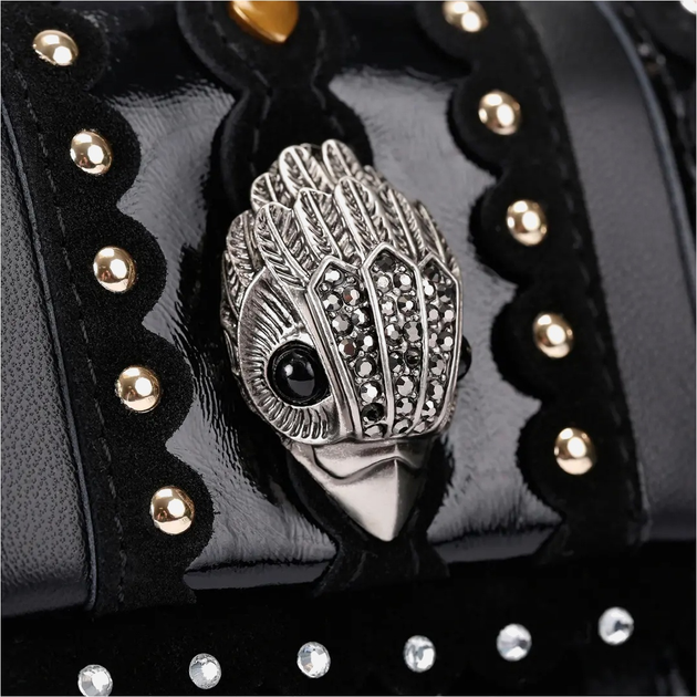 Сумка крос-боді через плече жіноча з натуральної шкіри маленька Kurt Geiger Kensington 4697005019 05 Чорна (800070350188) - зображення 6