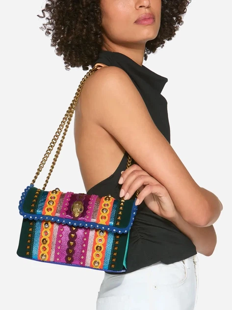 Torebka crossbody damska ze skóry naturalnej mała z łańcuszkiem Kurt Geiger Kensington 4697099109 99 Wielobarwna (800070350189) - obraz 2