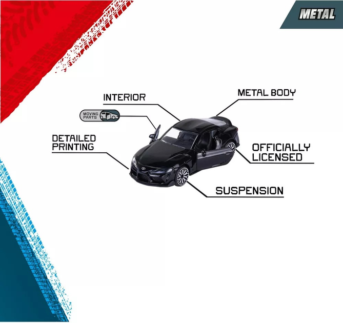 Zestaw modeli samochodów Simba Majorette Czarne Wydanie 2.0 5 szt. (3467452077580) - obraz 4