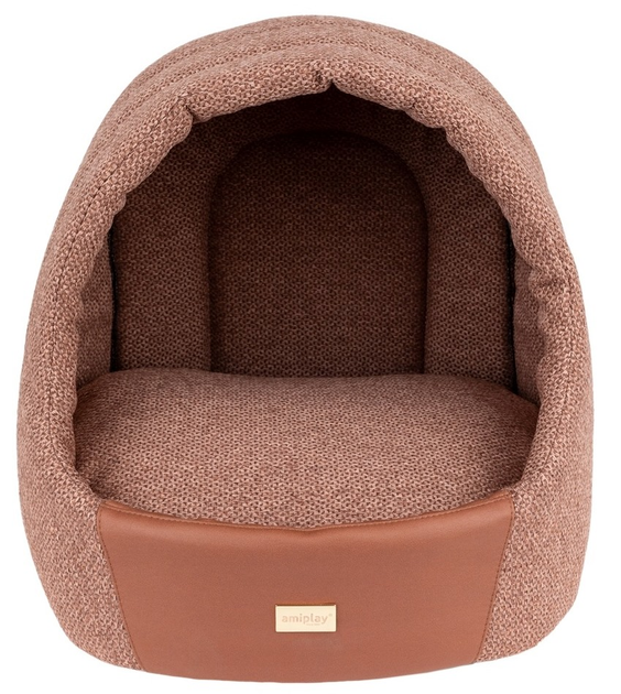 Buda owalna dla psa kota Amiplay Milano M 40 x 40 x 42 cm miedziany (5907563311077) - obraz 1