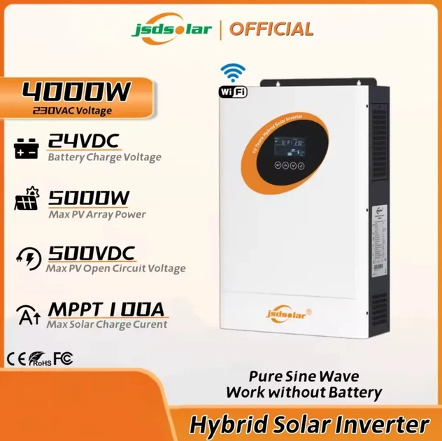 Гибридный инвертор JSDsolar J4000HC WiFi 4000W - Фото 1 Гибридный инвертор JSDsolar J4000HC WiFi 4000W - изображение 1