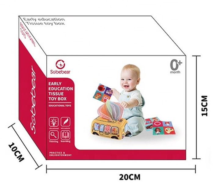 Zabawka dla malucha sensoryczna Swede Miękkie pudełko z chusteczkami do wyciągania G7836 (5902496208388) - obraz 5