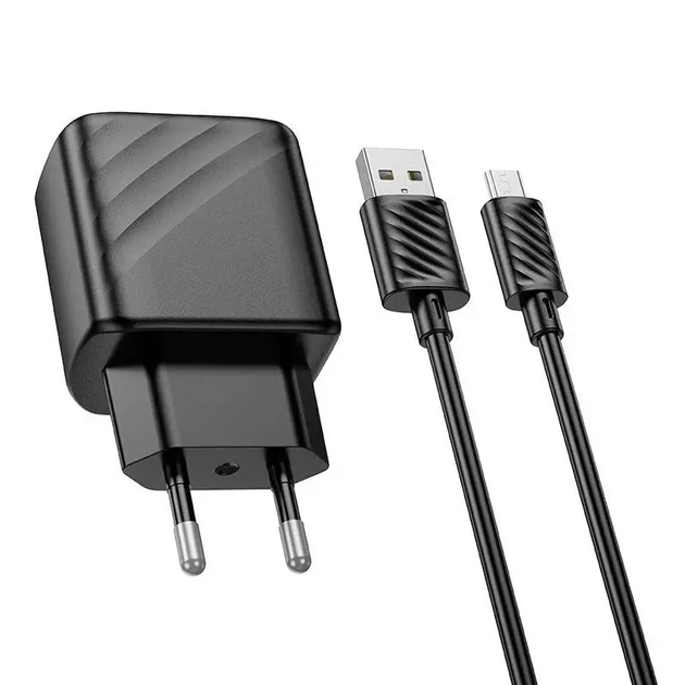 Зарядне HOCO CS21A 1USB 3А QC3.0 18W з кабелем Micro Black - изображение 3