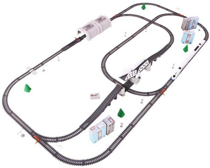 Залізнична колія для дітей 3+ Довгі рейки 914 см + Поїзд із вагонами + Аксесуари (ZKT.2181) (5903864900736)  - зображення 2