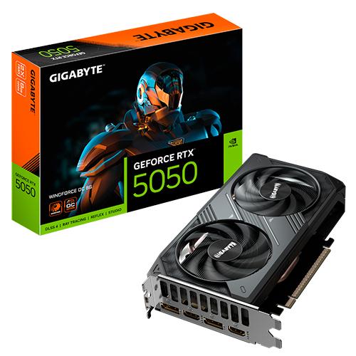 Видеокарта GIGABYTE NVIDIA GeForce RTX 5050 WINDFORCE OC 8GB 20000 MHz Black (GV-N5050WF2OC-8GD) - изображение 5