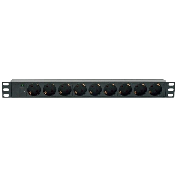 Блок Kingda 19" на 9 роз. нім. стандарт 10A індикатор без шнура чорний 1U - Фото 1 Блок Kingda 19" на 9 роз. нім. стандарт 10A індикатор без шнура чорний 1U - зображення 1