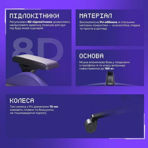 Кресло для геймеров Proove Gaming Major black (GCMJ0001001) - Фото 8 Кресло для геймеров Proove Gaming Major black (GCMJ0001001) - изображение 8