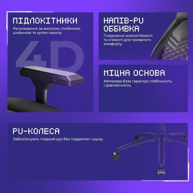 Крісло для геймерів Proove Gaming Unit black (GCNT0001001) - Фото 7 Крісло для геймерів Proove Gaming Unit black (GCNT0001001) - зображення 7